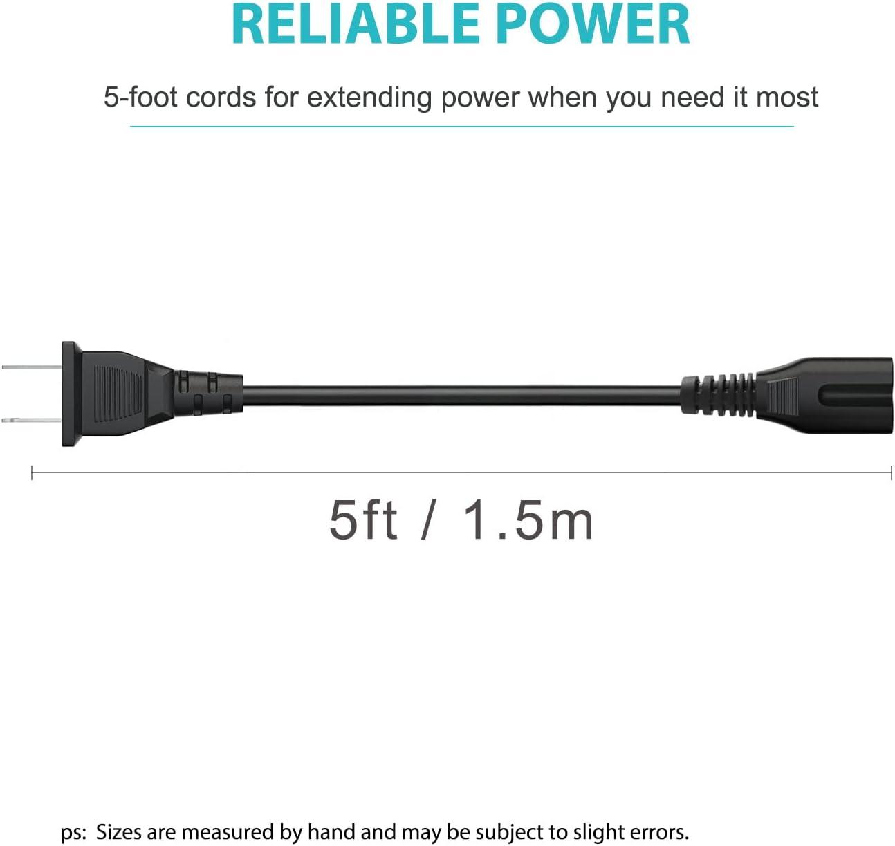 5ft 2 Prong AC Power Cord Fit for Break X1 - Ikarao