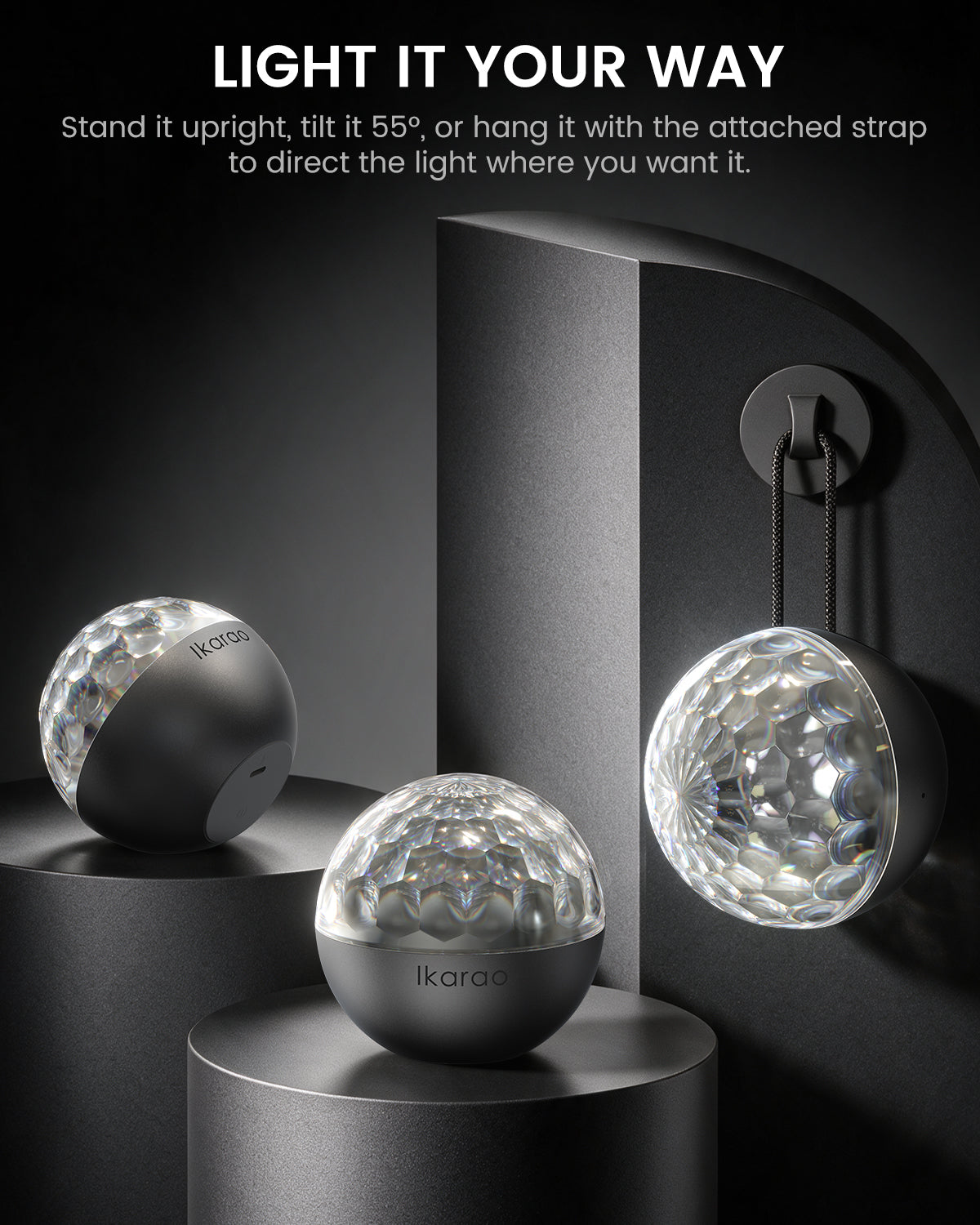Ikarao Shell S3 PRO Karaoke Machine Bundle with Rechargeable Disco Ball Party Light for Adults & Kids, 7" Screen, 2 Wireless Microphones, 80W Speaker, Autotune & Echo, HDMI, 6-Month KaraFun